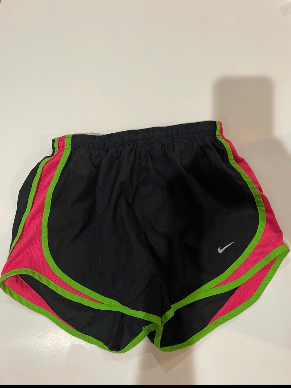 *Nike Black Athletic Shorts with Pink Panels & Lime Green Trim